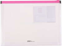 Папка на молнии А4 0,18мм прозрачная с расширением, 4 цвета молнии Е38975 от магазина "Карандаш"