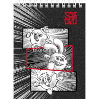 Блокнот А6 40л "Смешарики" клетка, на спирали УФ-лак 6 дизайнов 083957 от магазина "Карандаш"