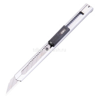 Нож канцелярский 9мм с фиксатором лезвия, сталь, серый E2034 от магазина "Карандаш"