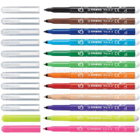 Фломастеры 12 цветов "Trio A-Z" смываемые, картон 378/1-12-01 от магазина "Карандаш"