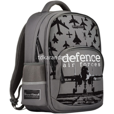 Рюкзак "Defence forces. Самолёт" 30х40х19см, 800гр, 2 отделения, 3 кармана, серый 12-002-184/05 от магазина "Карандаш"