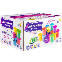 Набор д/лепки из теста 24 цвета 50гр. (тесто-пластилин, крышки-штампики) TA1097 от магазина "Карандаш"