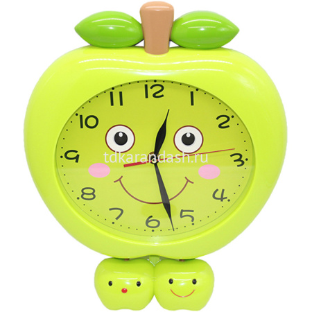 Часы настенные Яблоко 39см, 4 цвета, пластик Y8153-19