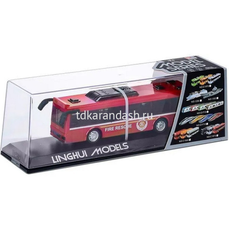 Автобус "Полиция/Пожарная" инерционный на батарейках, пластик 20х5,5х6см 2 цвета (свет, звук) C1973 от магазина "Карандаш"