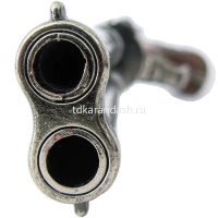 Пистоль двухствольный 30см системы флинтлок 18 века, металл/дерево DE-1308 от магазина "Карандаш"