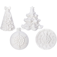 Заготовка для декорирования "Новогодний" 4шт. 21х16х2см гипс ВА-08 от магазина "Карандаш"