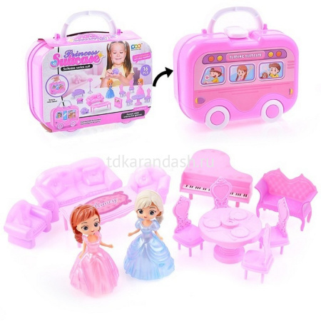 Набор мебели в чемодане с аксессуарами 18х14см, 16 деталей B1997440/666-2210 от магазина "Карандаш"