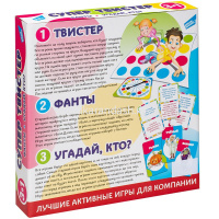 Игра "Супертвистер 3в1. Твистер. Фанты. Угадай, кто?" 23,5х23,5см 2314C от магазина "Карандаш"