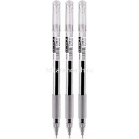 Ручка гелевая "Deli" 0,5мм черная, резиновый грип, круглый прозрачный корпус S108 от магазина "Карандаш"