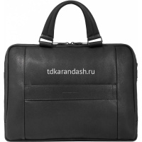 Сумка "Carl" 38х28х9см, 1 отделение, 2 кармана, черная, натуральная кожа CA4098S129/N от магазина "Карандаш"