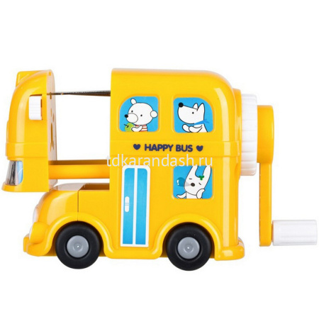 Точилка механическая 1 отв. "Автобус" 126х60х80мм пластик, 3 цвета E0674 от магазина "Карандаш"