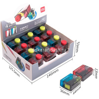 Точилка 1 отв. с контейнером, c регулятором заточки грифеля, пластик, 2 цвета 68660 от магазина "Карандаш"