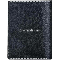 Портмоне 95х130х15мм черный, натуральная кожа, в подарочной коробке PM.76.CD. от магазина "Карандаш"