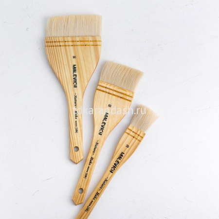 Кисть коза флейц №60 короткая ручка "Hake" 791460 от магазина "Карандаш"