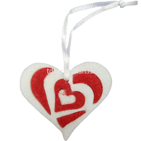 Сувенир Сердце двухцветное, малое, на ленте 302G2722-MIX