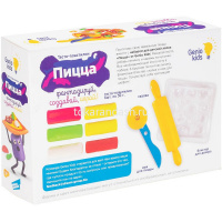 Набор д/лепки из теста 6 цветов 30гр. "Пицца" (блистер для лепки, нож для пиццы, скалка) TA2041 от магазина "Карандаш"