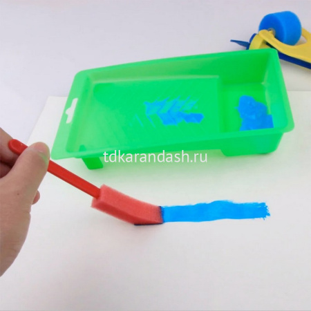 Набор валиков 4шт с лотком 20х12,5см, размер ассорти, поролон MB2421 от магазина "Карандаш"