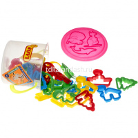 Формочки для лепки 24шт. пластик, в пластиковом ведре N7/24 от магазина "Карандаш"