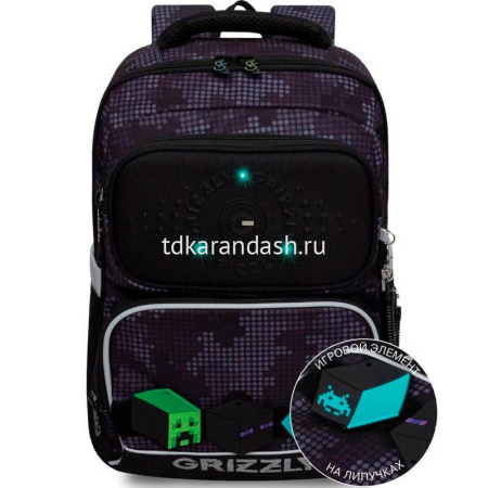 Рюкзак 27,5х39х15см, 800гр, 1 отделение, 4 кармана, черный с обвесом RAn-589-1 от магазина "Карандаш"