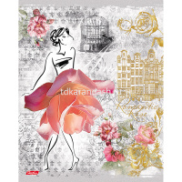 Тетрадь А5 48л клетка "Romantic Rose" на скобе 3D фольга 3D лак матовая ламинация 5 дизайнов 047053 от магазина "Карандаш"