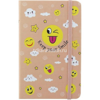 Бизнес-блокнот А5 80л "Смайлики" на резинке, линия, обложка 7БЦ, 4 вида 3783-28L от магазина "Карандаш"