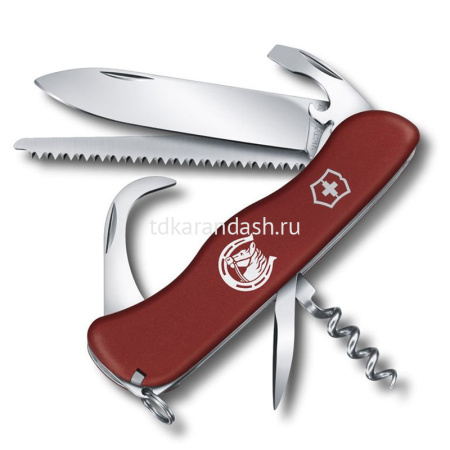 Нож перочинный 111мм "Equestrain" 12 функций красный 0.8883