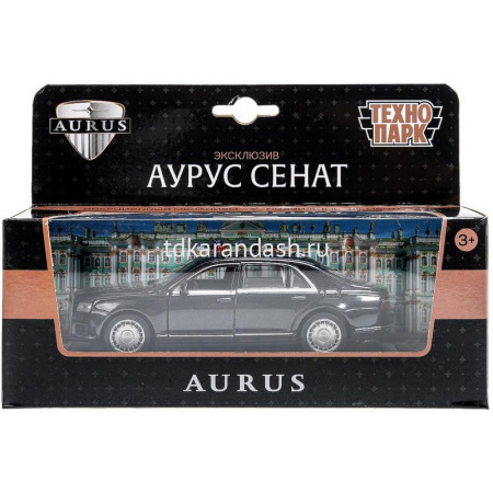 Машина "Aurus Senat" черная, инерционная, металл 13,5см (свет, звук, открывающиеся двери)
