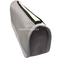 Пенал "Smile. Best wishes" 21х9х5см, прямоугольный, 1 отделение, 1 карман, текстиль, серый BD5394 от магазина "Карандаш"