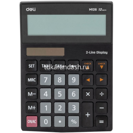 Калькулятор 12 разрядов 199х153х31мм черный EM126
