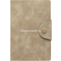 Бизнес-блокнот А5 80л линия, искусственная кожа Soft Touch, цветной срез, на кнопке, 4 цвета от магазина "Карандаш"