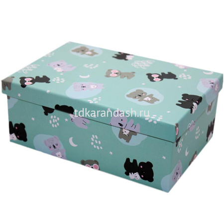 Коробка подарочная "Мишки" 30х22х13см картон M10-81