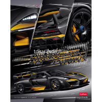 Тетрадь А5 48л клетка "SuperCarsWorld" на скобе 3D фольга матовая ламинация 5 дизайнов 061402 от магазина "Карандаш"