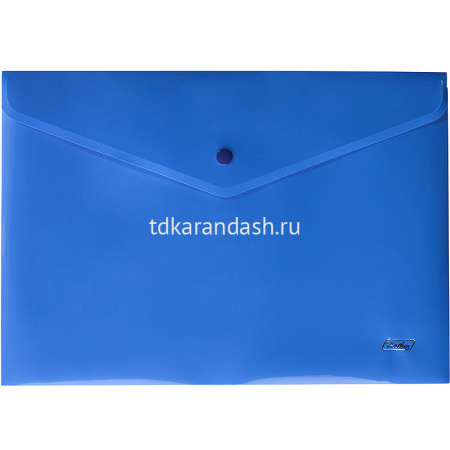 Папка-конверт на кнопке A4 пластик 0,18мм синяя AKk4_00002/051425