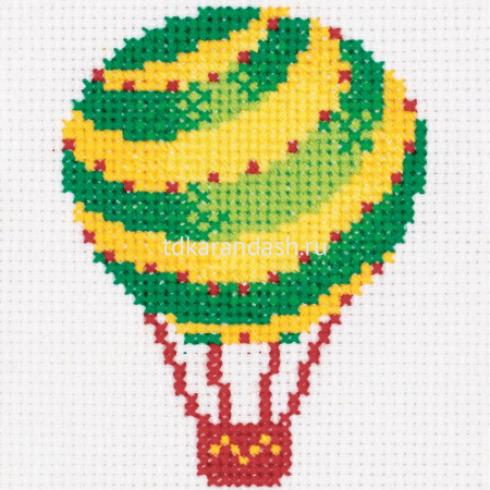 Набор для вышивания "Воздушный шар" 9,5х11,5см (канва, нитки, игла, схема) 12-019