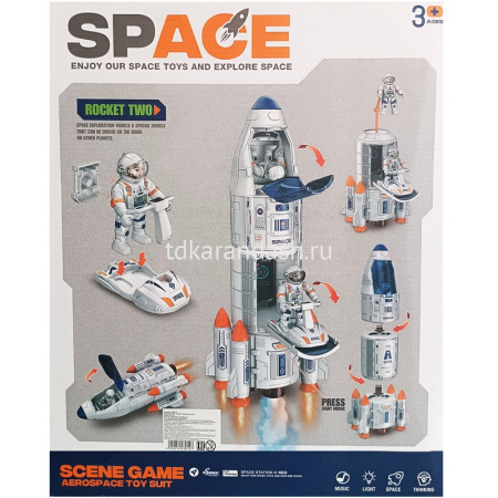 Набор "Космос" пластик 10 предметов 43х34см, пластик (свет, звук, пар) H202A/11052-24 от магазина "Карандаш"
