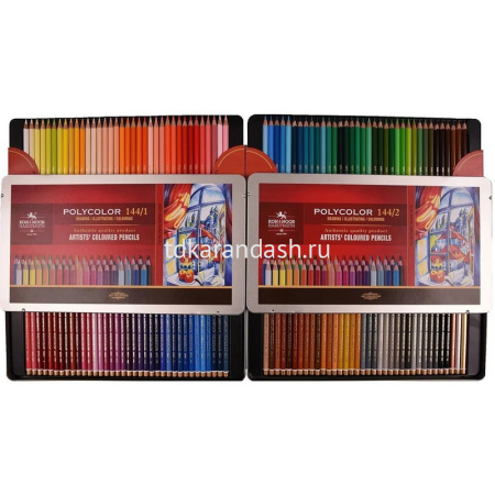 Карандаши 144 цвета "Polycolor" шестигранные дерево, металл 3828