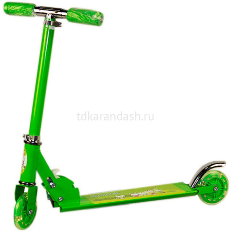 Самокат 2-х колесный L=58см зеленый, пластик/металл, колесо PVC d=9см 506