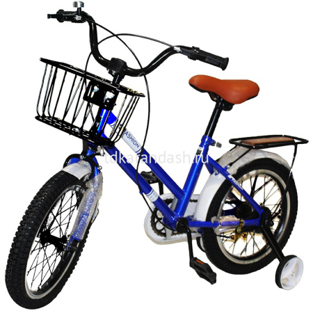 Велосипед 16" синий, крылья, багажник хром, корзина, звонок XC2649