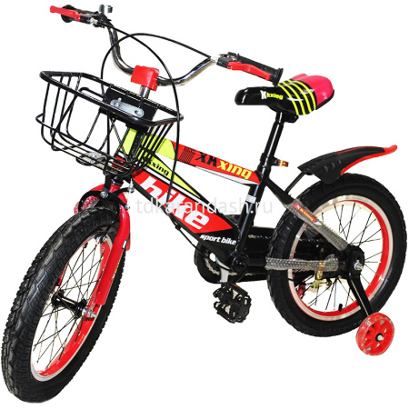 Велосипед 16" красный, крылья, корзина, звонок XC2712