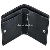 Портмоне 95х130х15мм черный, натуральная кожа, в подарочной коробке PM.76.CD. от магазина "Карандаш"