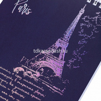 Блокнот А5 80л "Блеск столиц" клетка, на спирали, 3D фольга матовая ламинация, 2 дизайна 80Б5лофВ1гр от магазина "Карандаш"