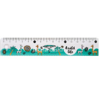 Линейка 15см "HappyGraphix. Сафари" с волнистым краем, пластик 45-0012/01 от магазина "Карандаш"