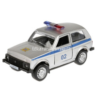 Машина "Lada 4x4 Полиция" серебристая, инерционная, металл 9см (открывающиеся двери) X600-H09010-R от магазина "Карандаш"