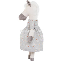 Лошадка "Любава в сером платье и бриджах" 30см белая ЛЛ/30/плбр2 от магазина "Карандаш"