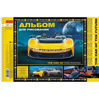 Альбом для рисования А4 32л "В мире авто" на спирали перфорация на отрыв, 5 дизайнов 085172 от магазина "Карандаш"