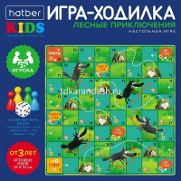 Игра-ходилка настольная "Пазл. Лесные приключения" А3 31х31см с кубиком и фишками Ин3_36843/096061 от магазина "Карандаш"