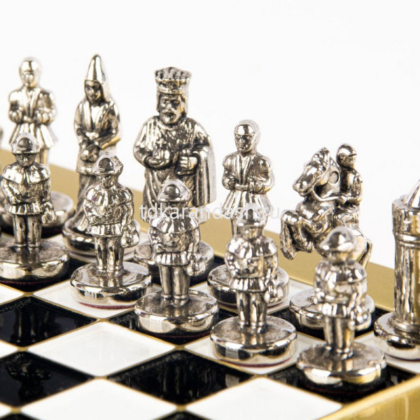 Шахматный набор "Византийская Империя" 20х20см дерево/металл, доска золото (фигуры золото/серебро) от магазина "Карандаш"