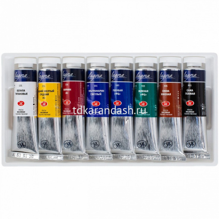 Краски масляные 8 цветов 18мл туба Ладога 1241081 от магазина "Карандаш"