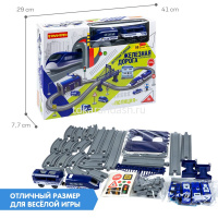 Картинка Железная дорога "Полиция" с электропоездом, 41х29х7см, 66 деталей ВВ6075 от магазина "Карандаш" Железная дорога "Полиция" с электропоездом, 41х29х7см, 66 деталей ВВ6075 от магазина "Карандаш"