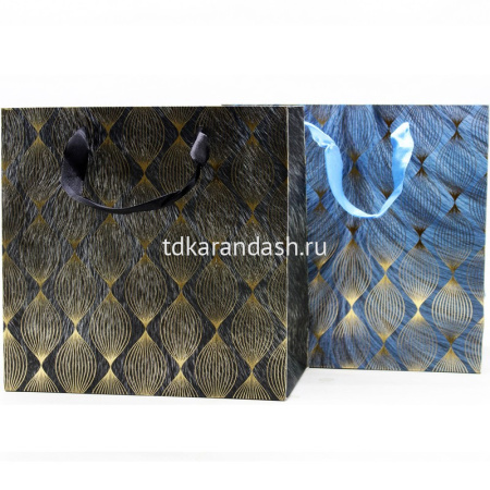 Пакет подарочный "Узоры" 14,5х15х6см 4 цвета 11516-24 от магазина "Карандаш"